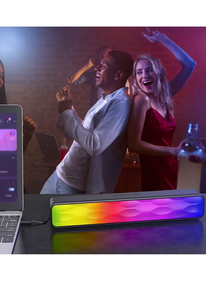 مكبرات صوت رفيعة مع وصلة قرص USB ومدخل USB بصري HDMI ومكبر صوت مزود بتقنية البلوتوث وضع موازن الصوت وسماعة ثلاثية قابلة للتعديل - Image 2